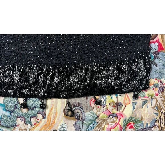 Vintage 1960s Mod Black Sparkly Beaded Tassel Sleeveless Sweater Sz S/M - Picture 5 of 6